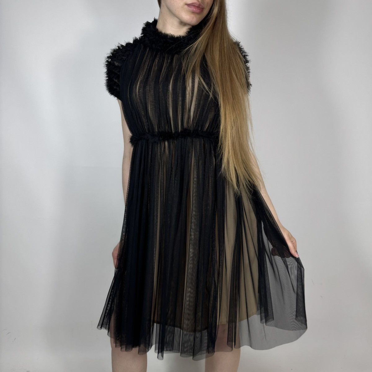 Dolce & Gabbana Dolce Gabbana Silk Sheer Tulle Dress Nude Lining Luxury Rare Size S / US 4 / IT 40 - 1 Thumbnail