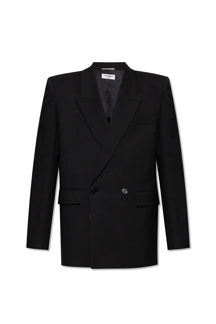 Saint Laurent Paris o1bcso1str0125 Oversized Jacket In Wool in Black Size US S / EU 44-46 / 1 - 1 Thumbnail
