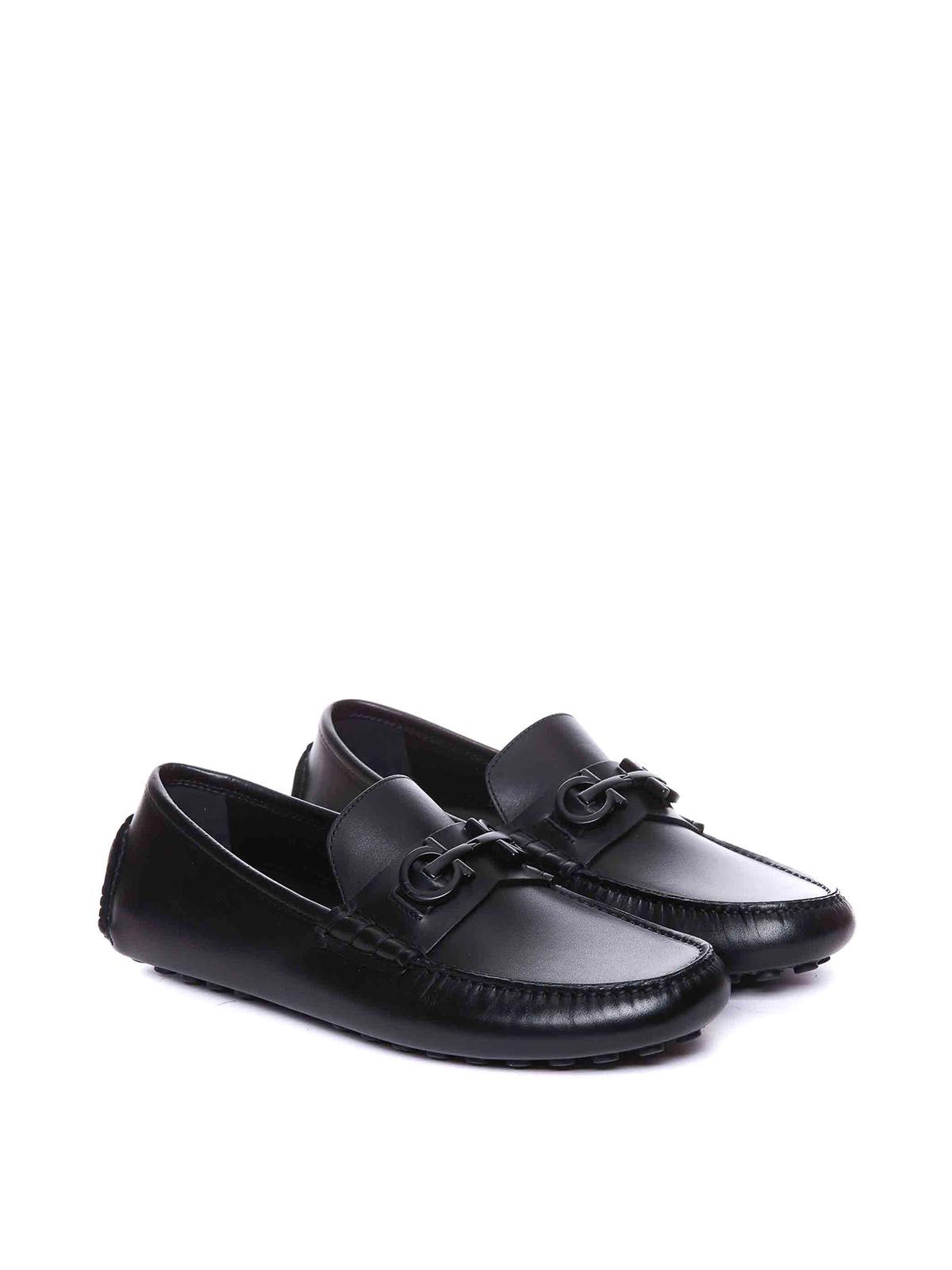 o1s1rm0924 Double Gancini Loafers in Black