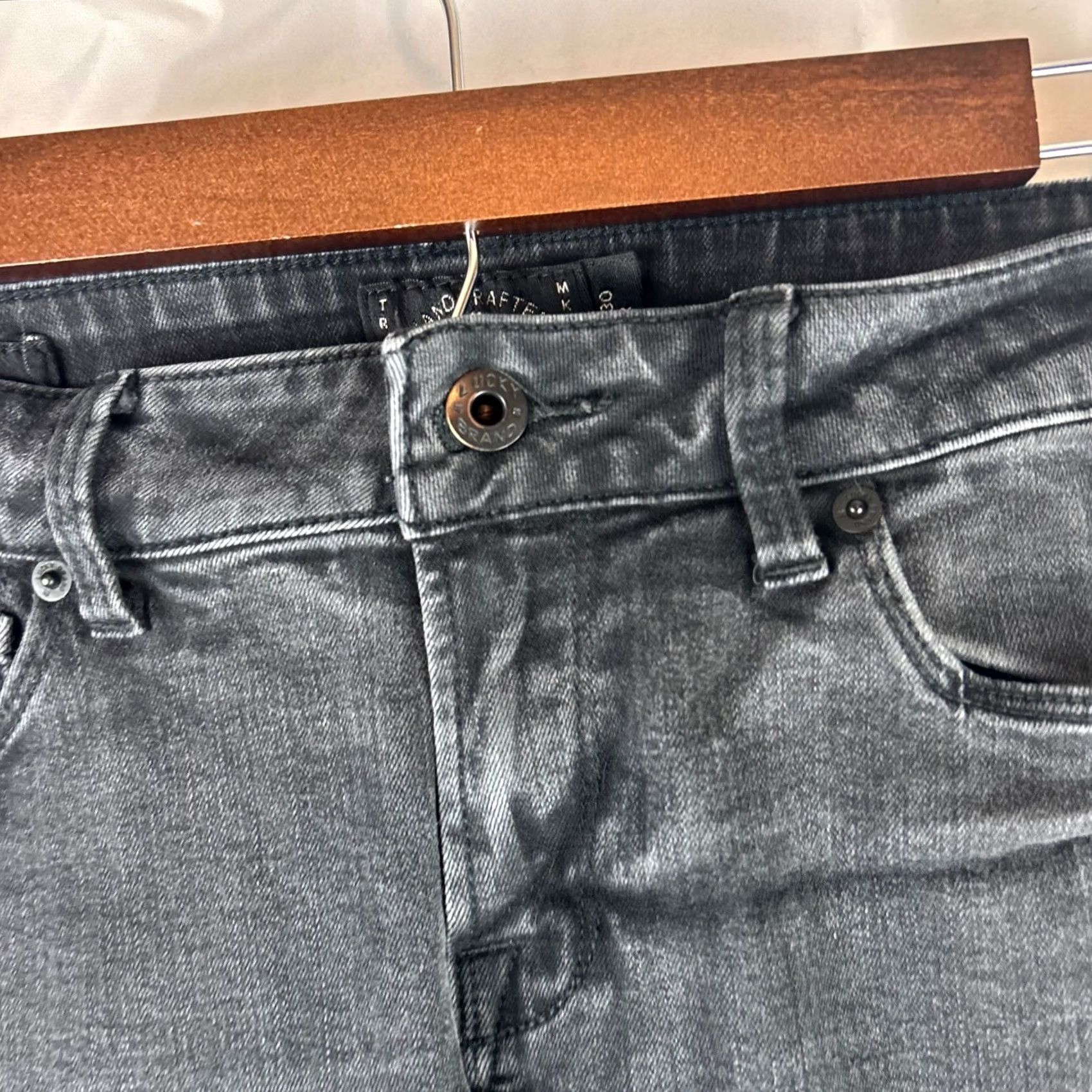 Lucky Brand Lucky Brand Lolita Skinny Jeans Women 10 Black Wash Denim 31x30 Slim Stretch Pockets Zip Button Cotton Polyester Spandex Size 32" / US 10 / IT 46 - 3 Thumbnail