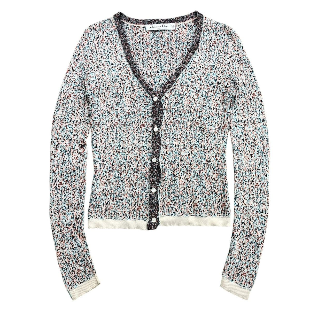 Dior Christian Dior Multicolor Speckled Knit Cardigan Luxury Size XS / US 0-2 / IT 36-38 - 1 Thumbnail