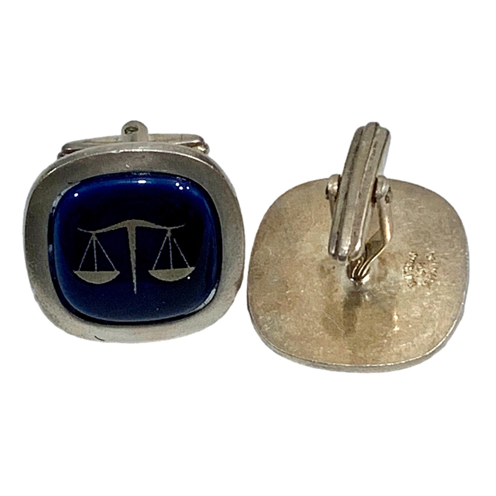 Vintage Hermann Siersbol Mid Century Sterling Silver Cufflinks LIBRA Size ONE SIZE - 4 Thumbnail