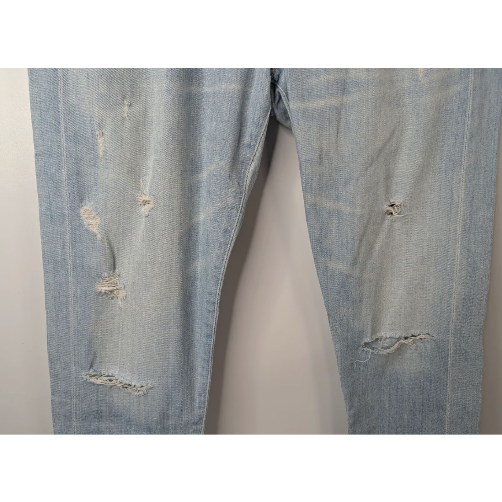 Agolde AGOLDE Jeans Women's Slim Distressed Boyfriend Isabel 26 Blue Cotton Machine Washable 015 A-Series Size 26" / US 2 / IT 38 - 3 Thumbnail