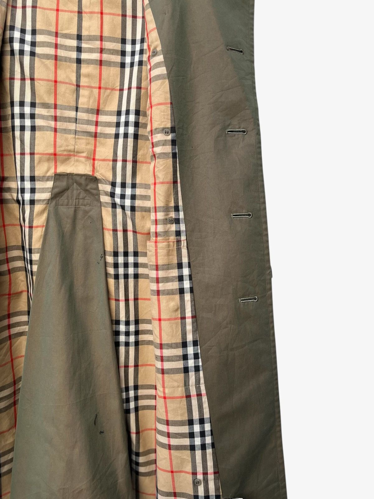 Burberry 80s/90s Burberrys Trench Coat Classic Double Breasted Olive Size S / US 4 / IT 40 - 19 Thumbnail