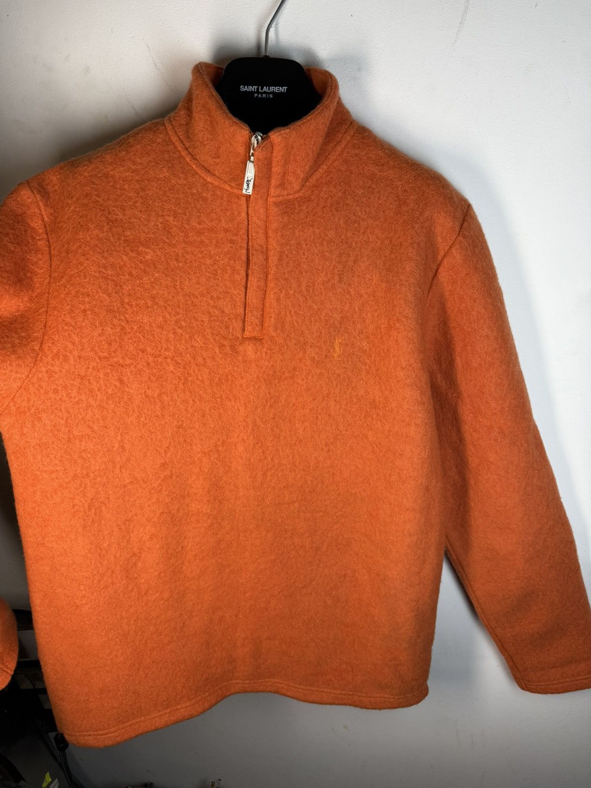 Yves Saint Laurent Wool YSL Sweatshirt 1/4 Quarter Zip Orange Soft Sweater 90s Size US S / EU 44-46 / 1 - 12 Thumbnail