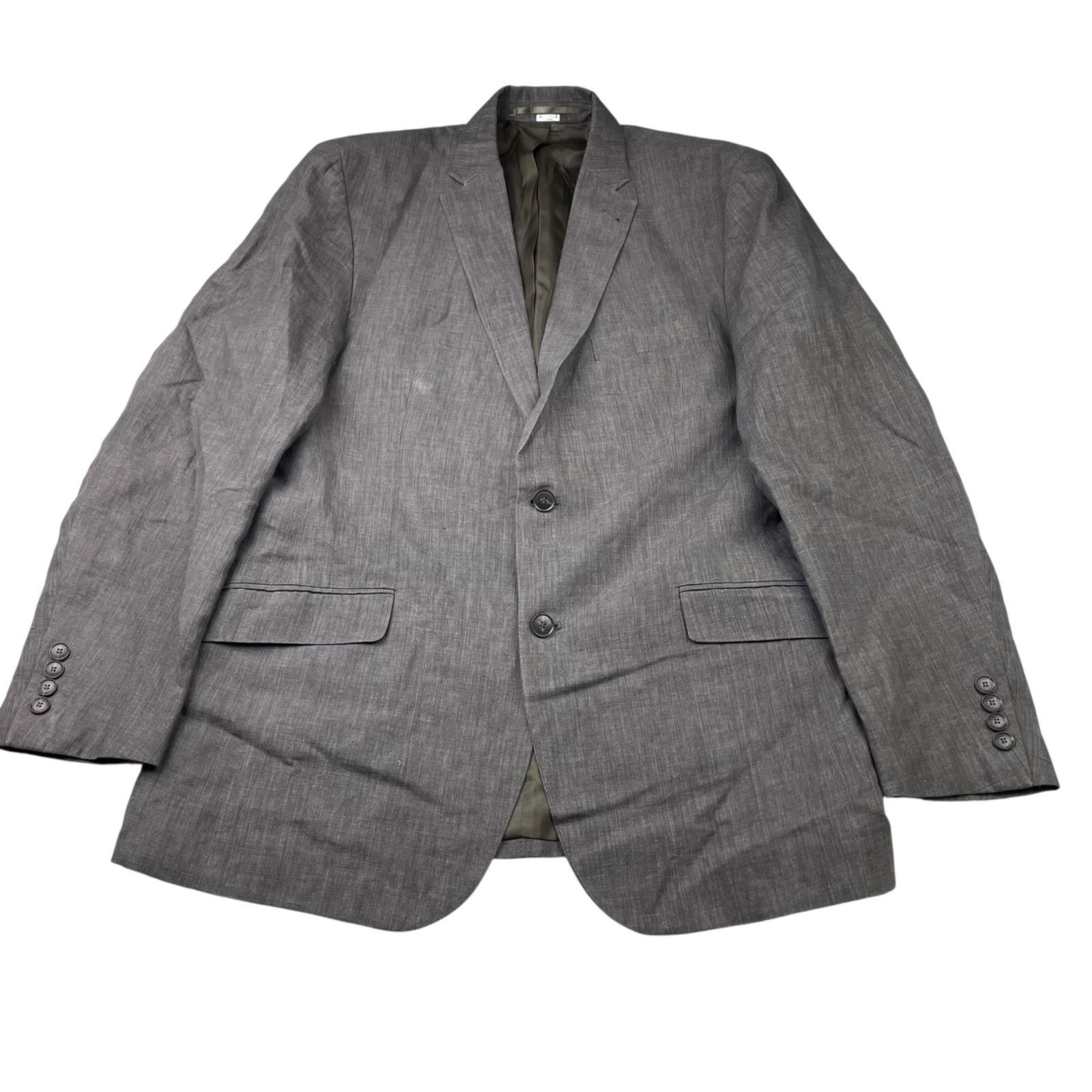 Angelo Litrico Angelo Litrico Men's 100% Linen 2-Button Blazer Brown • 42R Size 42R - 2 Thumbnail