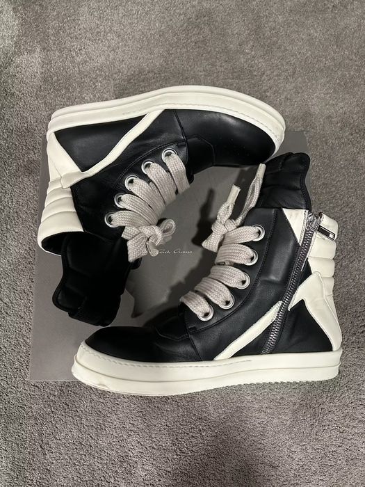 Rick Owens Rick Owens Jumbo Lace Geobasket Black White | Grailed