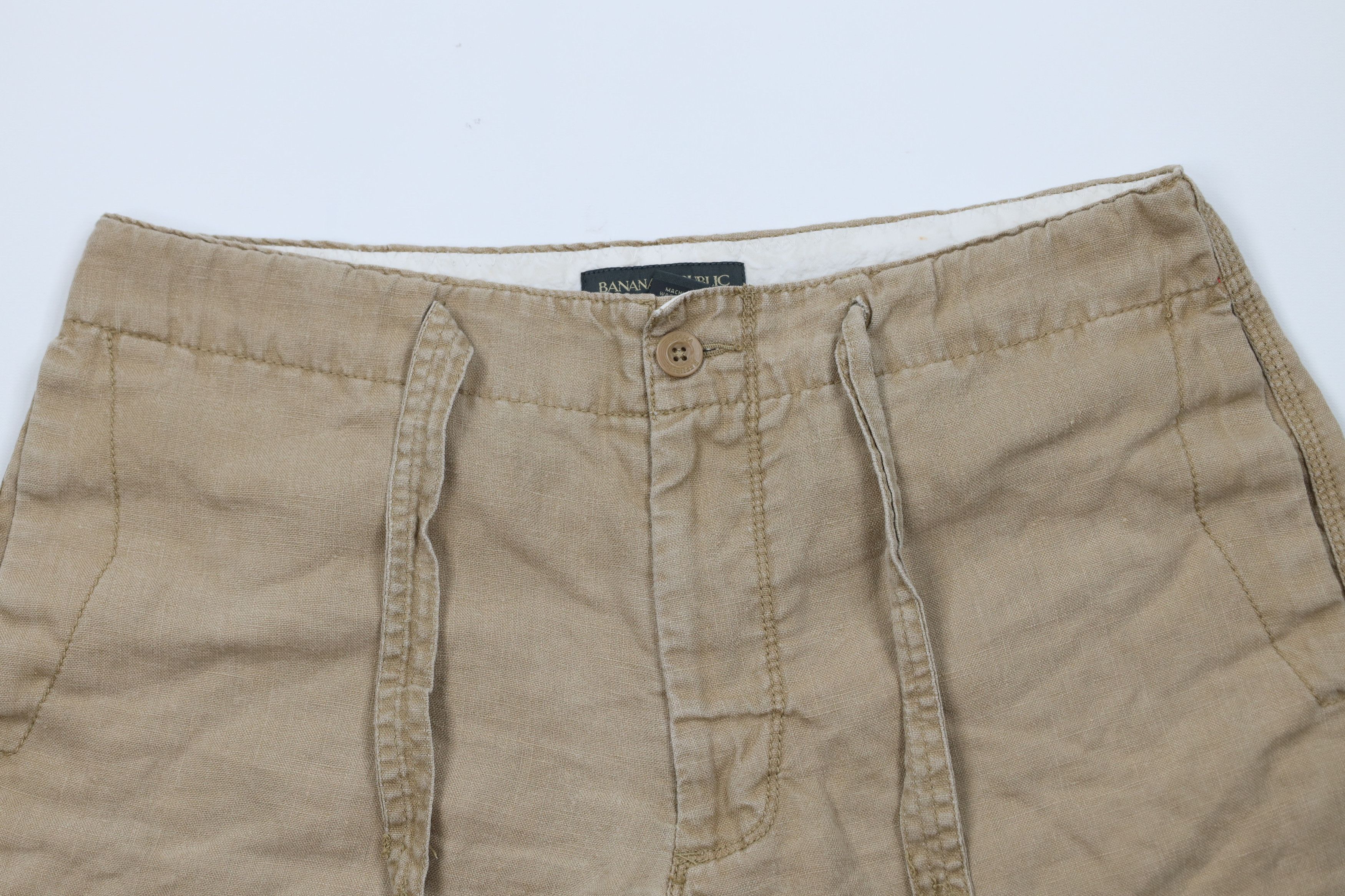Banana Republic Vintage Banana Republic Faded Above Knee Linen Shorts Beige Size US 34 / EU 50 - 2 Thumbnail