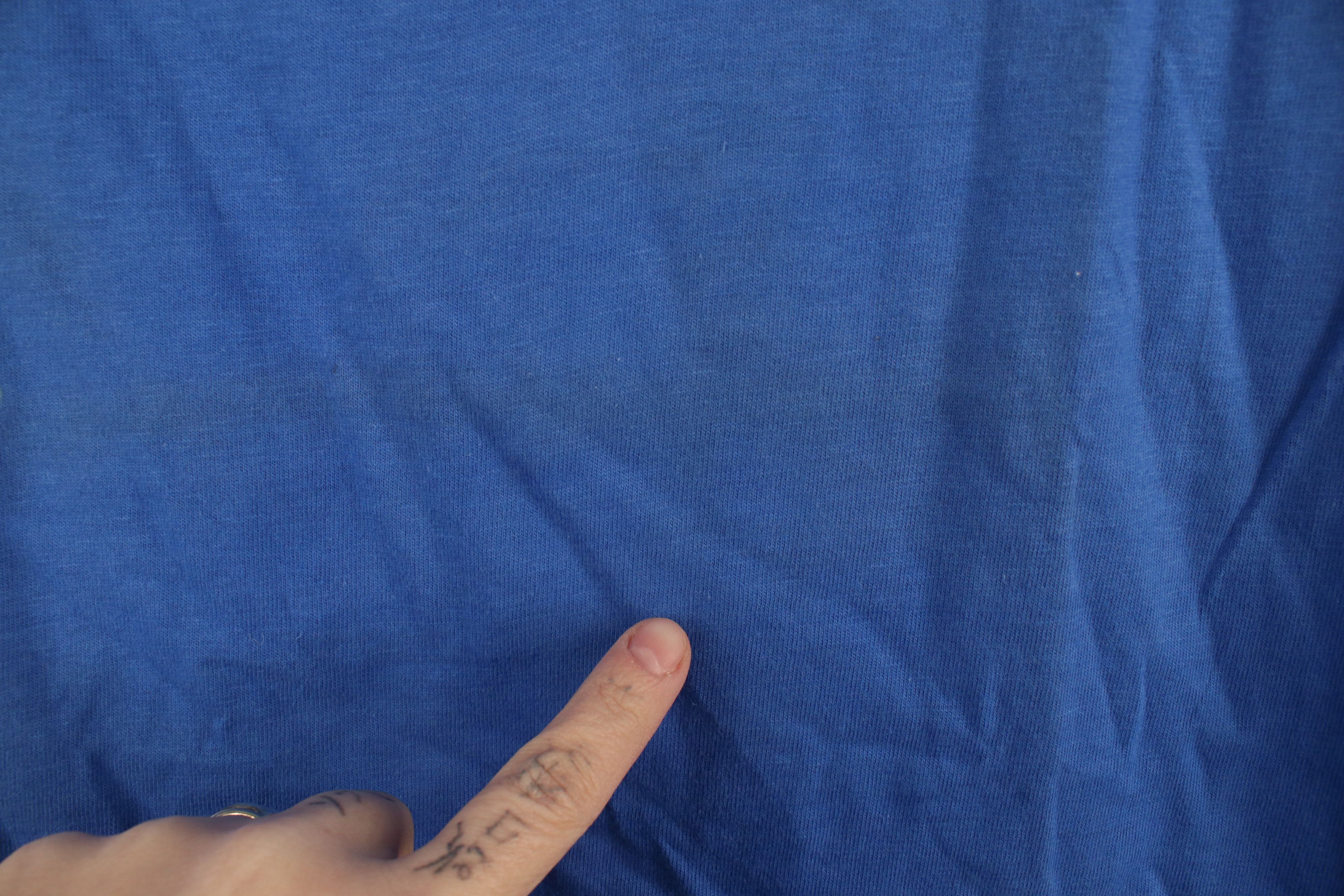 Hanes × Vintage Vintage 80s 90s Hanes Beefy Blank Cotton T-Shirt Blue USA Size US S / EU 44-46 / 1 - 5 Thumbnail