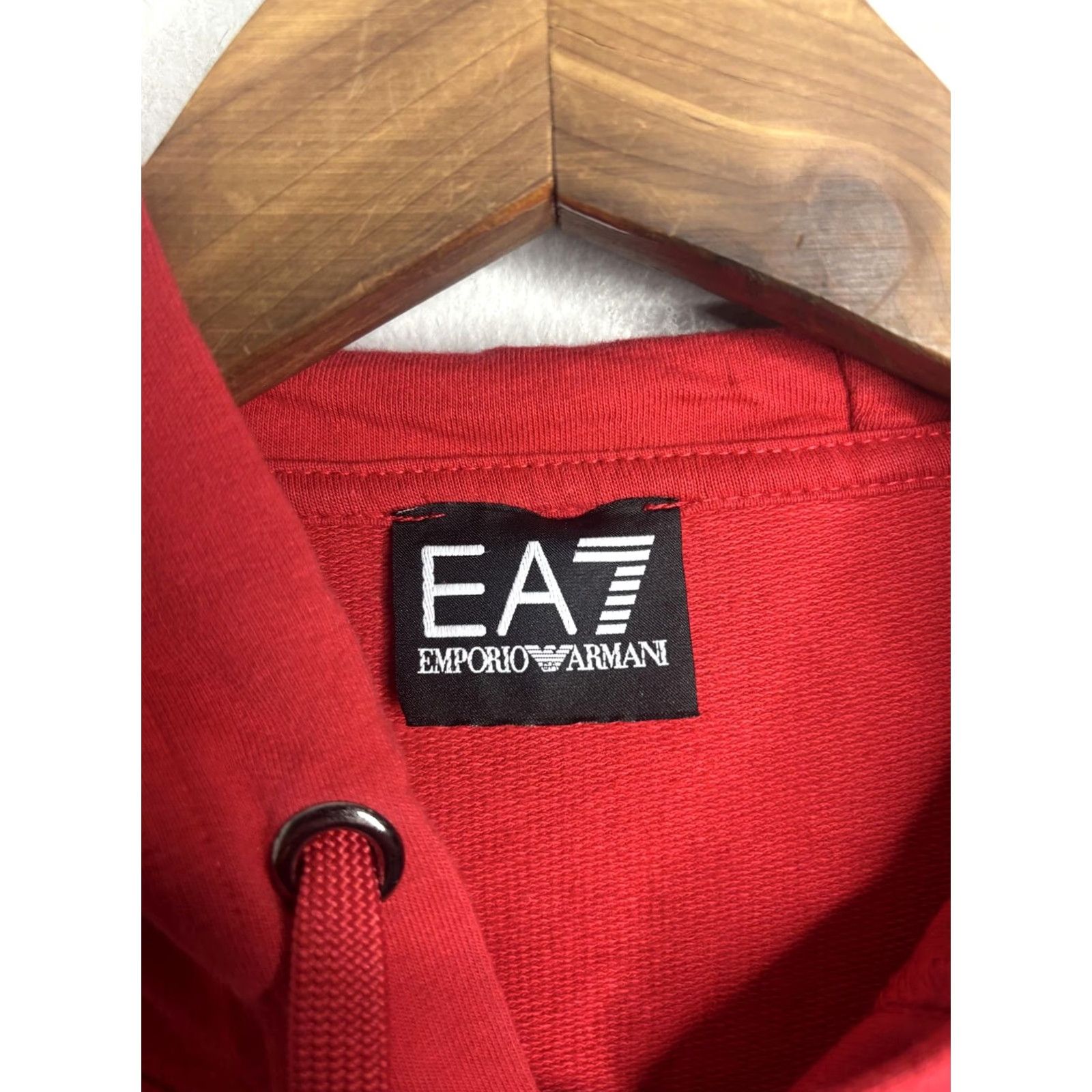 Emporio Armani EA7 Emporio Armani Hoodie Womens M Red Full Zip Rhinestone Logo Eagle Track Size M / US 6-8 / IT 42-44 - 4 Thumbnail