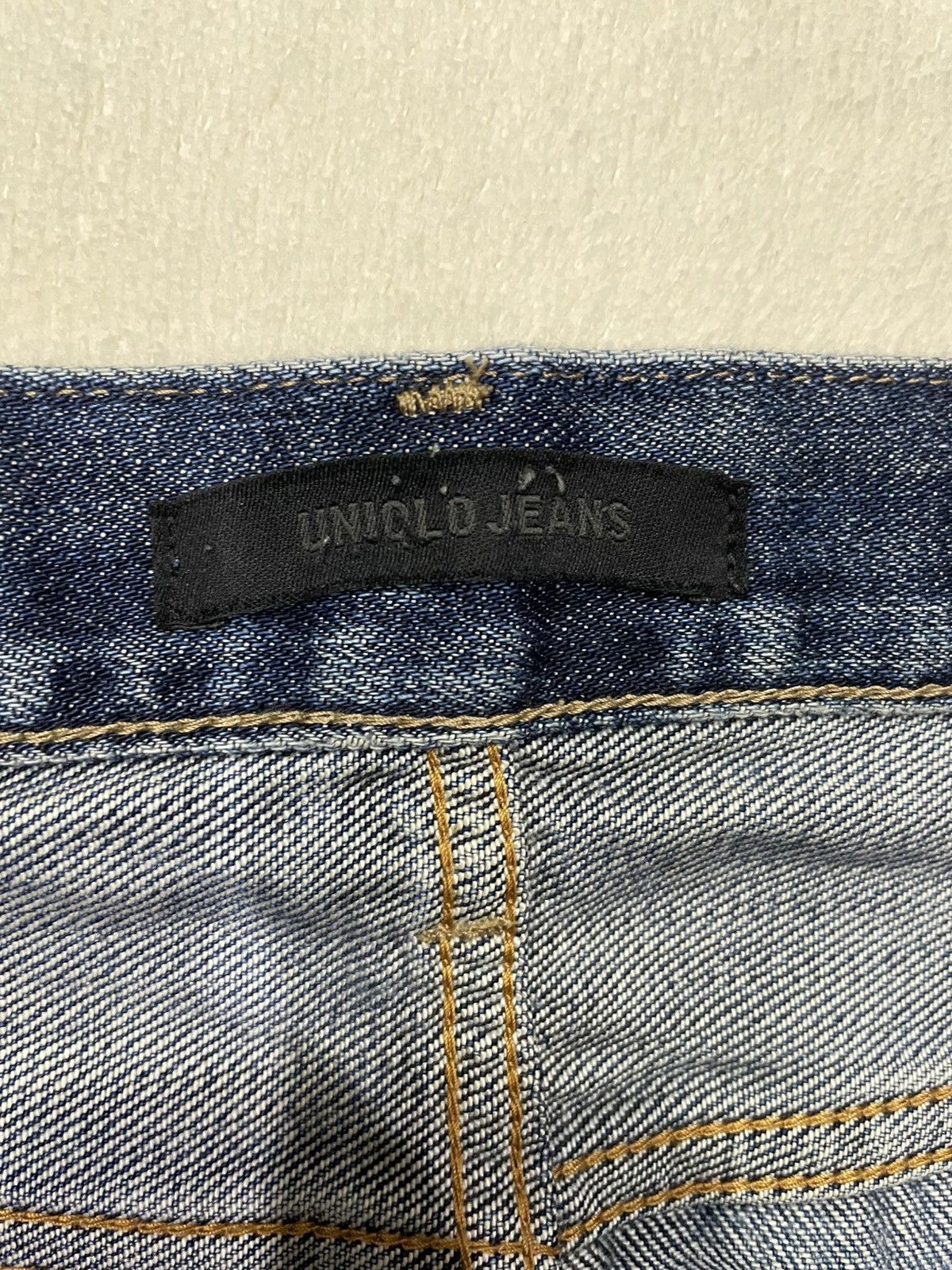 Uniqlo Vintage Uniqlo Diatress Faded Dark Blue Jeans Size US 35 - 8 Thumbnail