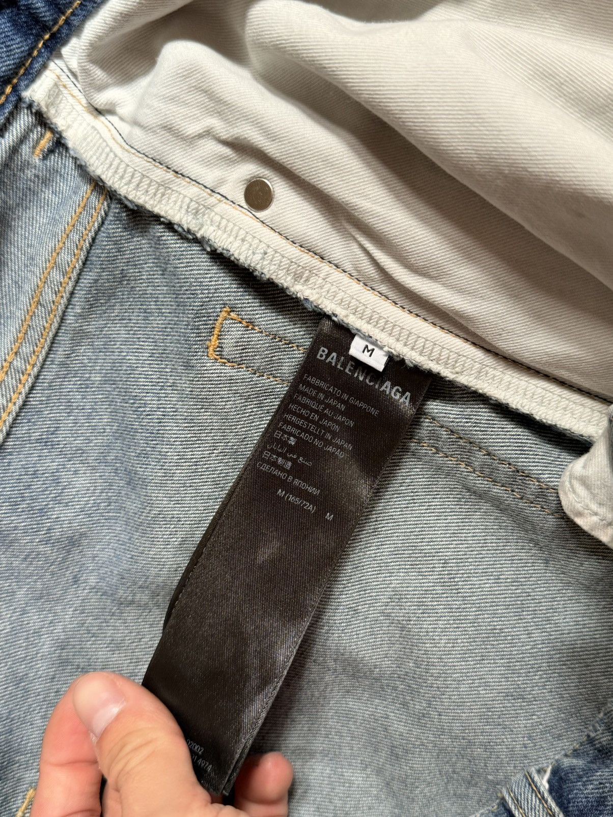 Balenciaga Balenciaga Organic Blue Japanese Denim Dirty Pale Blue Size US 34 / EU 50 - 7 Thumbnail