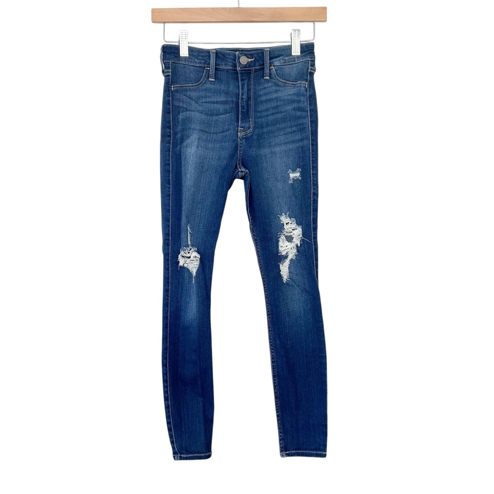 Hollister Hollister High Rise Jean Legging Cropped Jeans Sz 25 Size 25" / US 0 / IT 36 - 1 Thumbnail