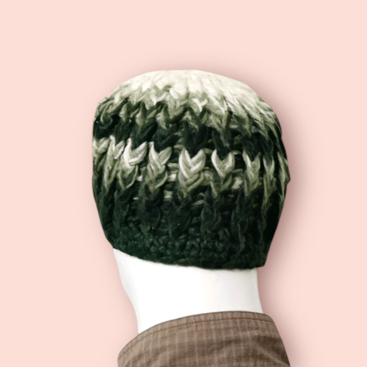 Homespun Knitwear VINTAGE COLOURED CABLE HOMESPUN KNITTED BEANIE Size ONE SIZE - 5 Thumbnail