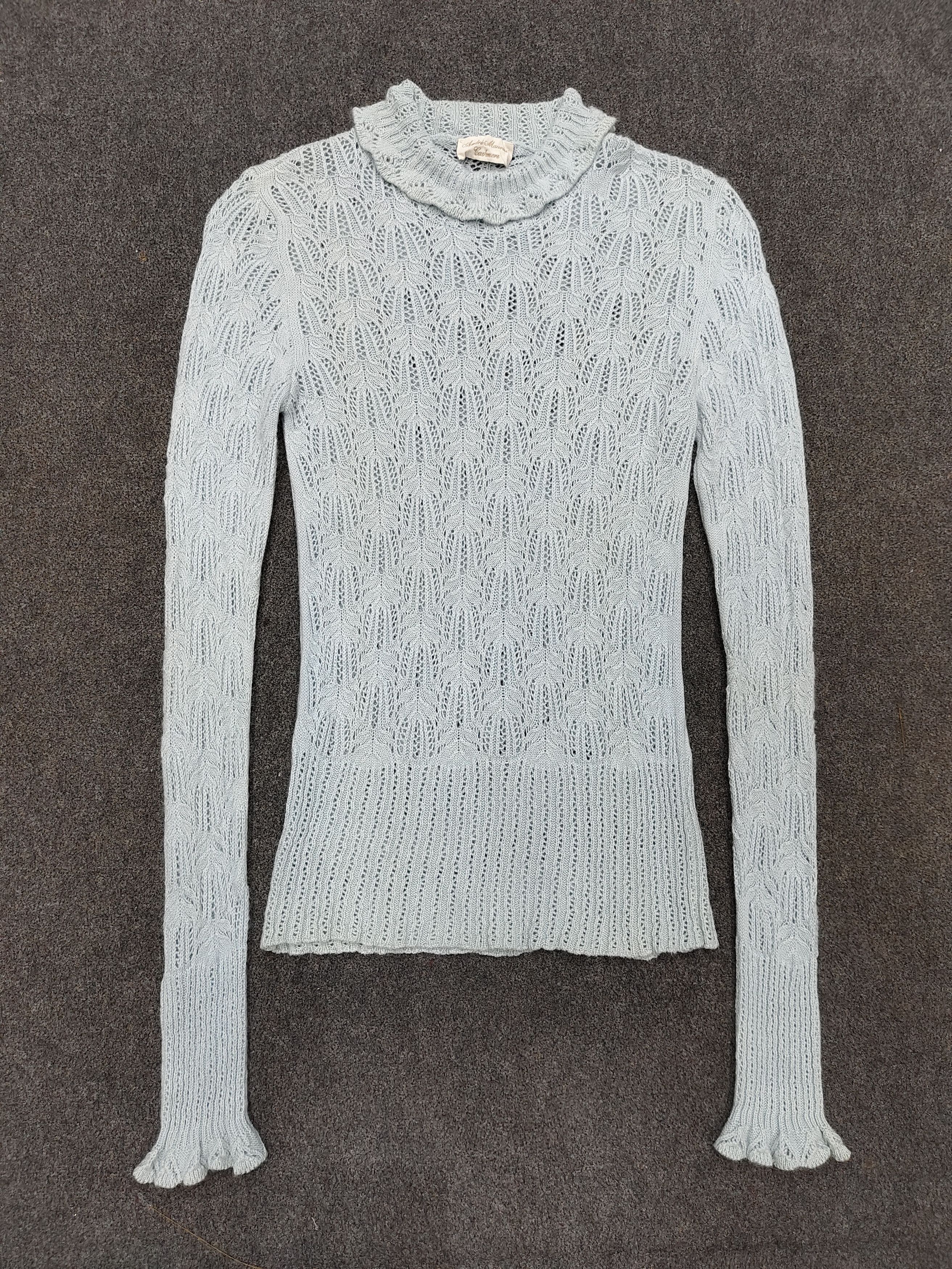 Vintage 🇮🇹 Vtg Andre Maurice Design Cashmere Knitted Sweater Size L / US 10 / IT 46 - 3 Thumbnail