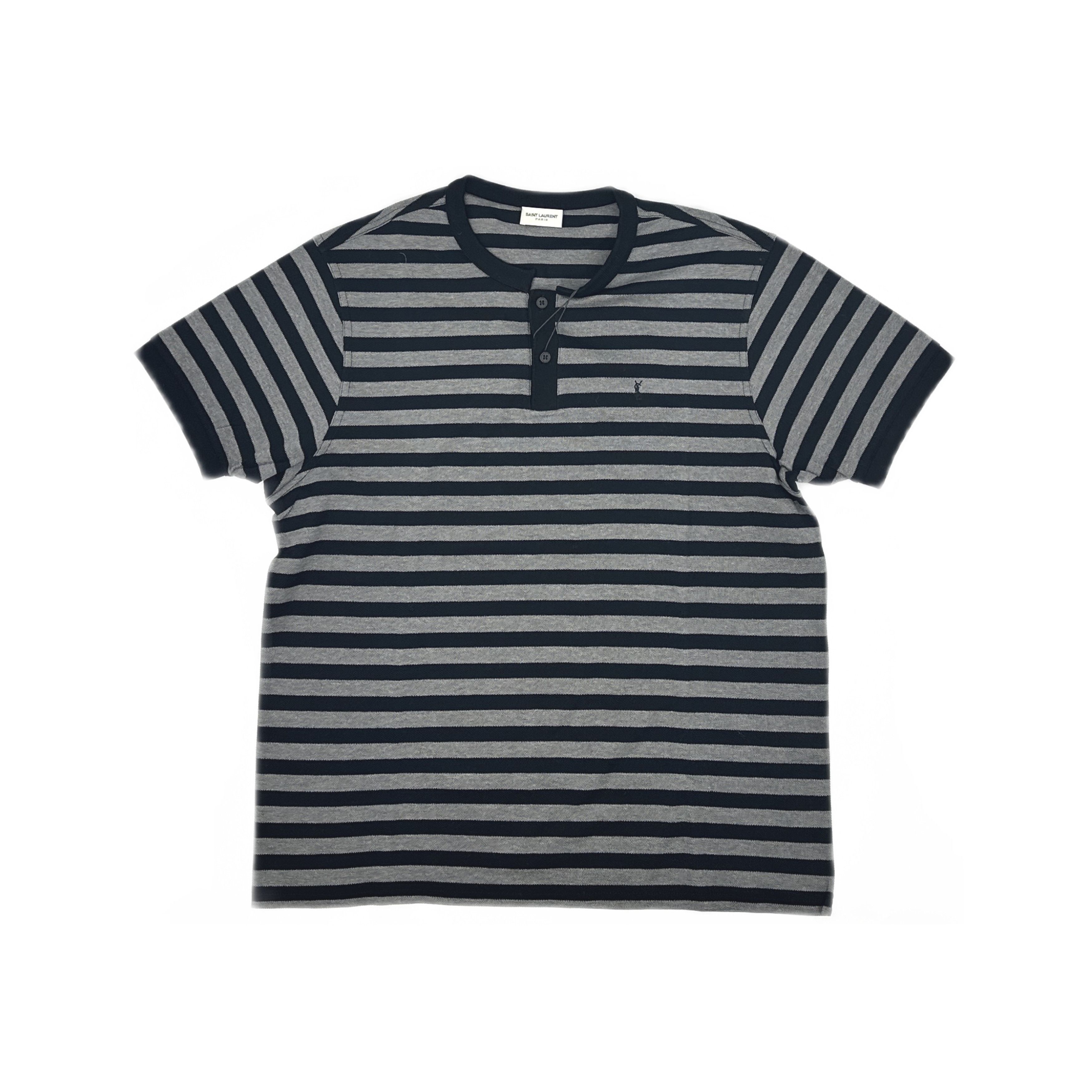 Saint Laurent Paris Saint Laurent Striped Henley T-Shirt Size XXL Size US XXL / EU 58 / 5 - 1 Thumbnail