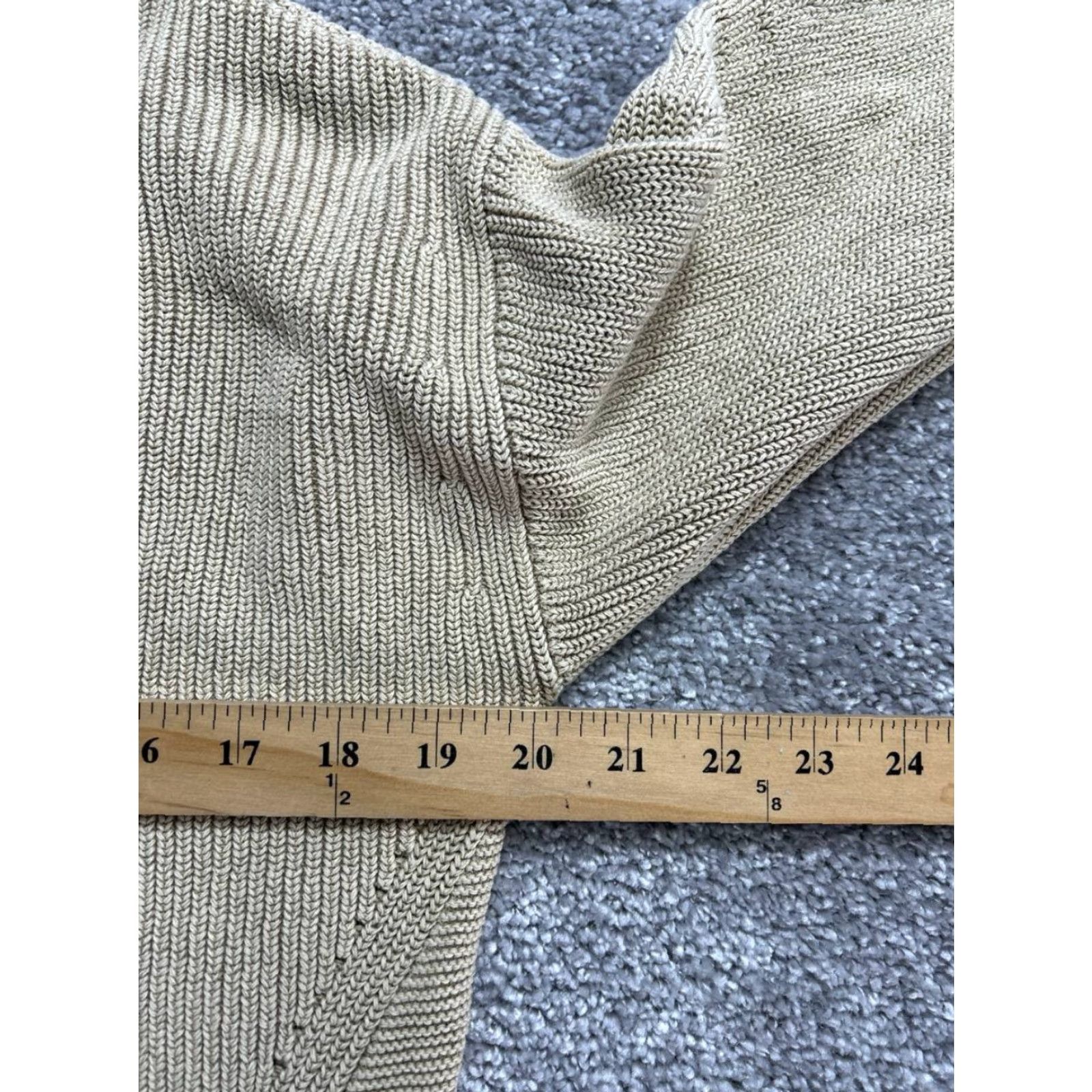 Veronica Beard VERONICA BEARD Ursina Knit Hoodie Womens XS Beige Cotton Cropped Fit Oversized Size XS / US 0-2 / IT 36-38 - 7 Thumbnail