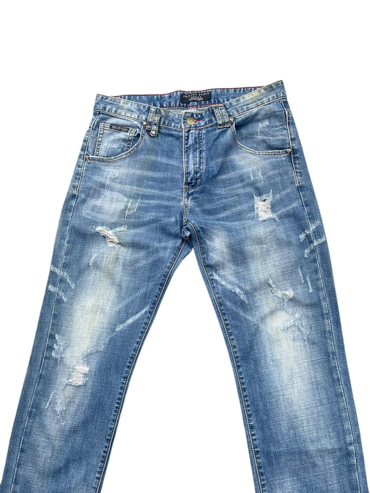 Philipp Plein Philipp Plein Faded Distressed Jeans Size US 33 - 3 Thumbnail