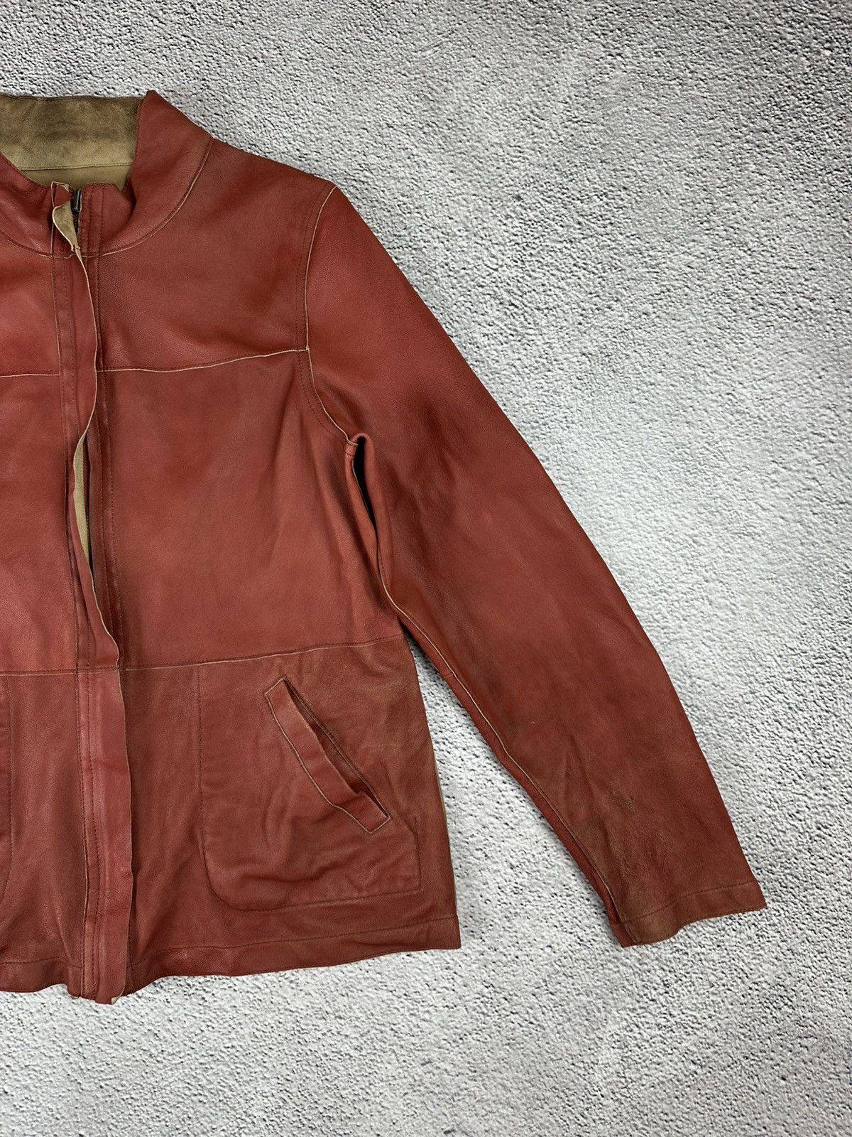 Genuine Leather Double-Sided Leather Jacket Diesel Style Reversible Faded Size M / US 6-8 / IT 42-44 - 15 Thumbnail