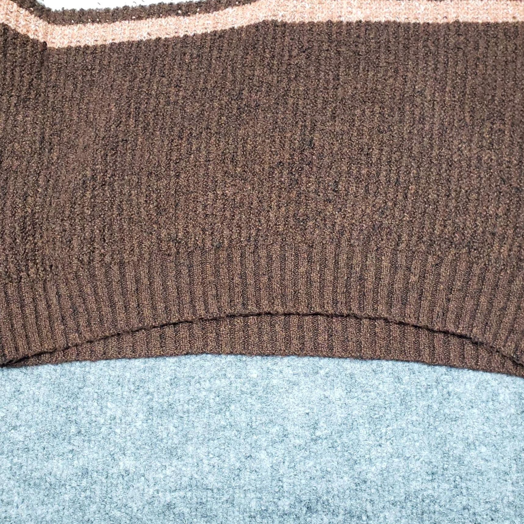 Vintage Rue21 Sweater Womens M Brown Striped Collared Ribbed Knit Pullover New Size M / US 6-8 / IT 42-44 - 5 Thumbnail