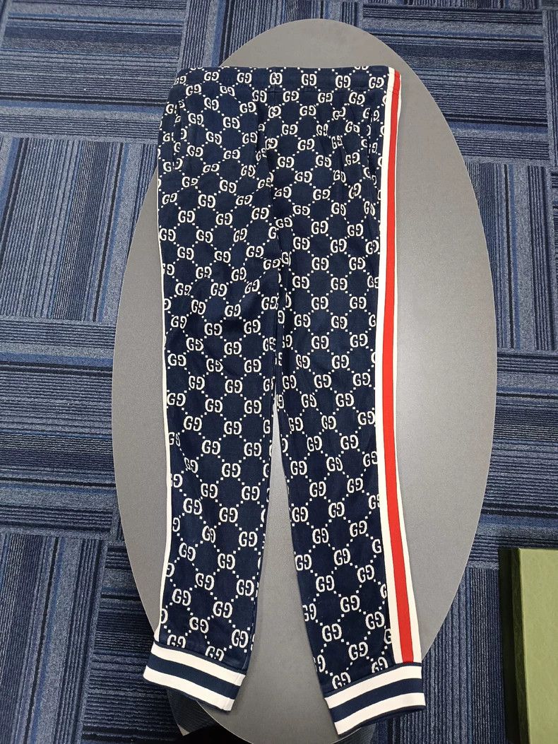 Gucci Gucci Size L Full printed side striped casual pants 2504-N Size US 29 - 1 Thumbnail