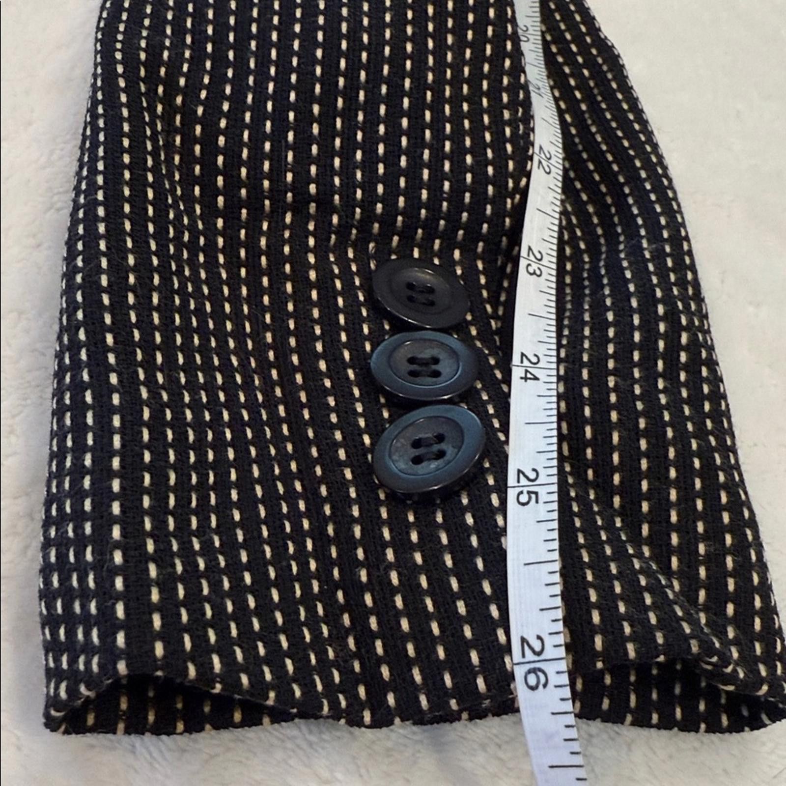 Other Classiques Entier Black Cream Wool Blend Blazer pockets SZ 2 Size XS / US 0-2 / IT 36-38 - 10 Thumbnail