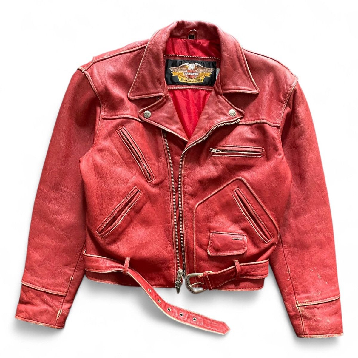 Harley Davidson VINTAGE Late 1980s To Early 1990s Harley Davidson Leather Size US M / EU 48-50 / 2 - 2 Thumbnail