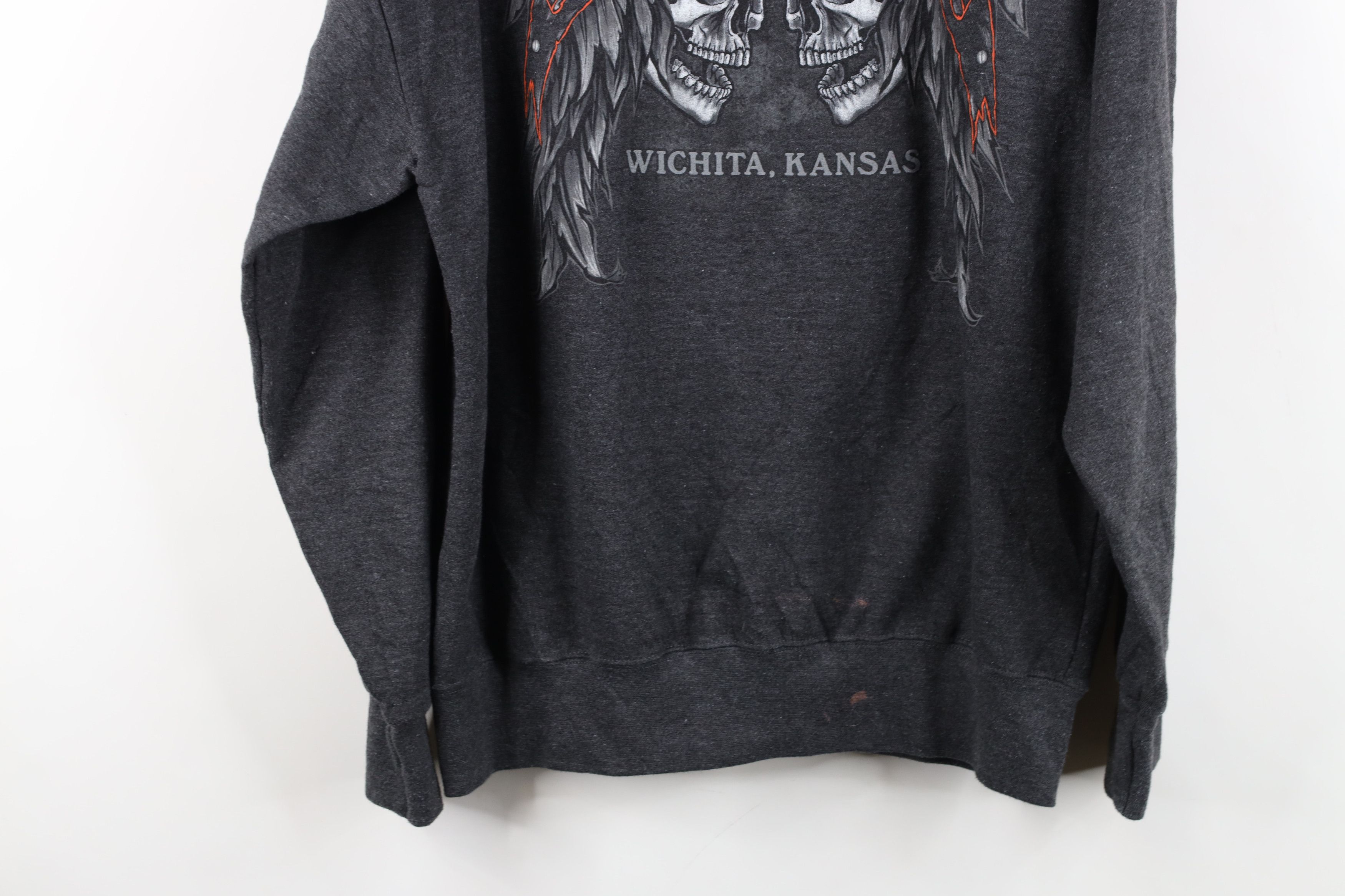 Harley Davidson Y2K Harley Davidson Skull Skeleton Tribal Hoodie Sweatshirt Size US M / EU 48-50 / 2 - 15 Thumbnail