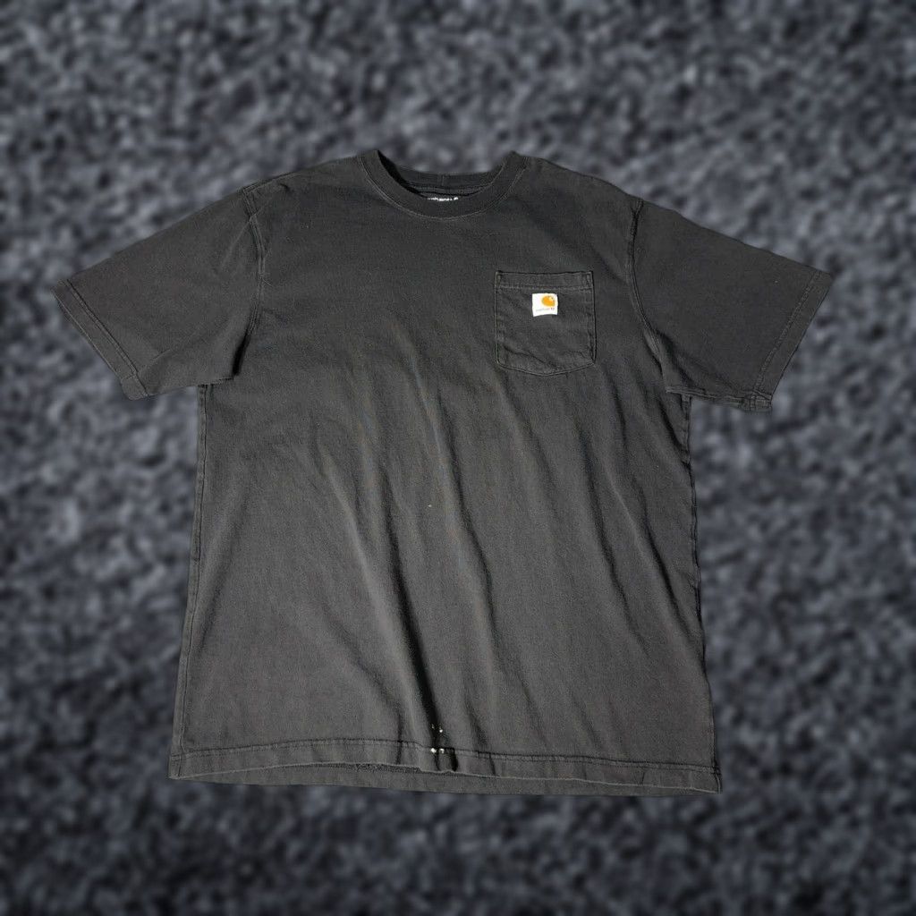 Carhartt VINTAGE Carhartt K87 Black LT T Shirt Mens Tall Loose Fit Workwear Jersey Crew Neck with Pockets Size US L / EU 52-54 / 3 - 1 Thumbnail