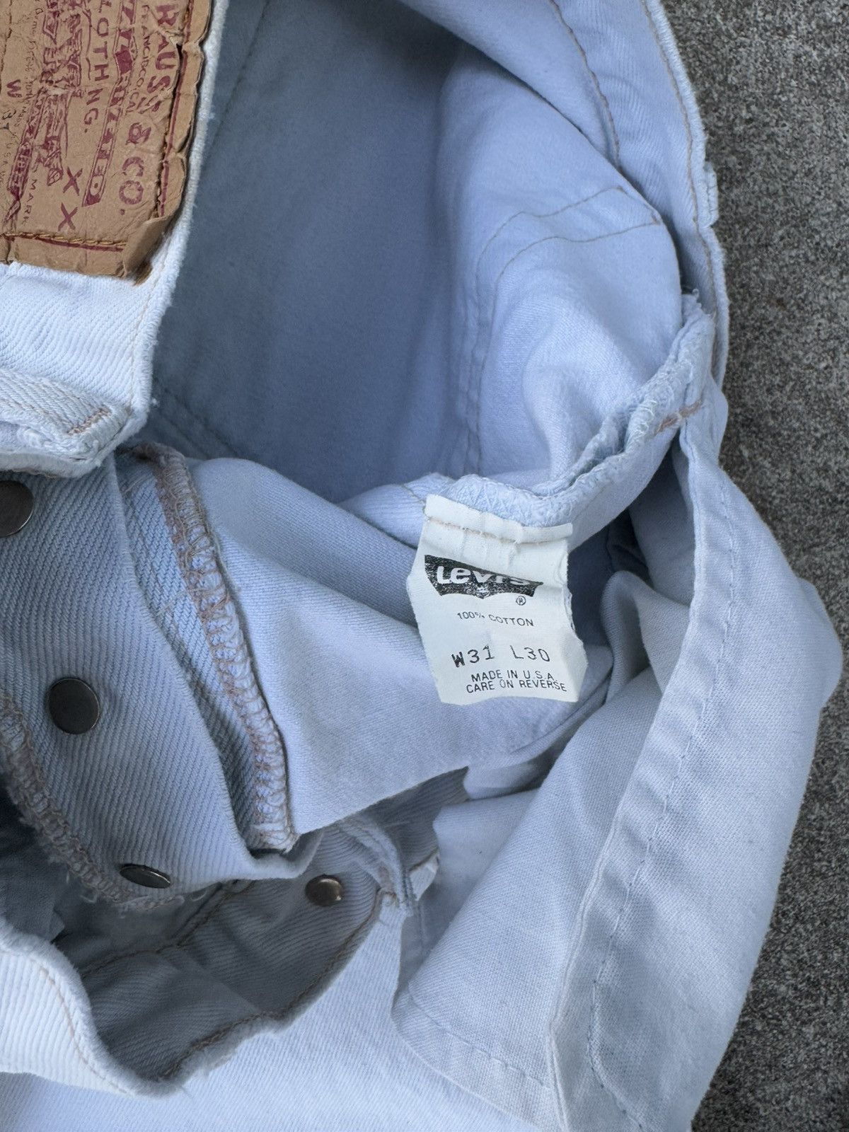 Levi's × Vintage Vtg 90’s Levi’s 501xx Buttonfly Straight White Jeans 30x30 Size US 30 / EU 46 - 7 Thumbnail