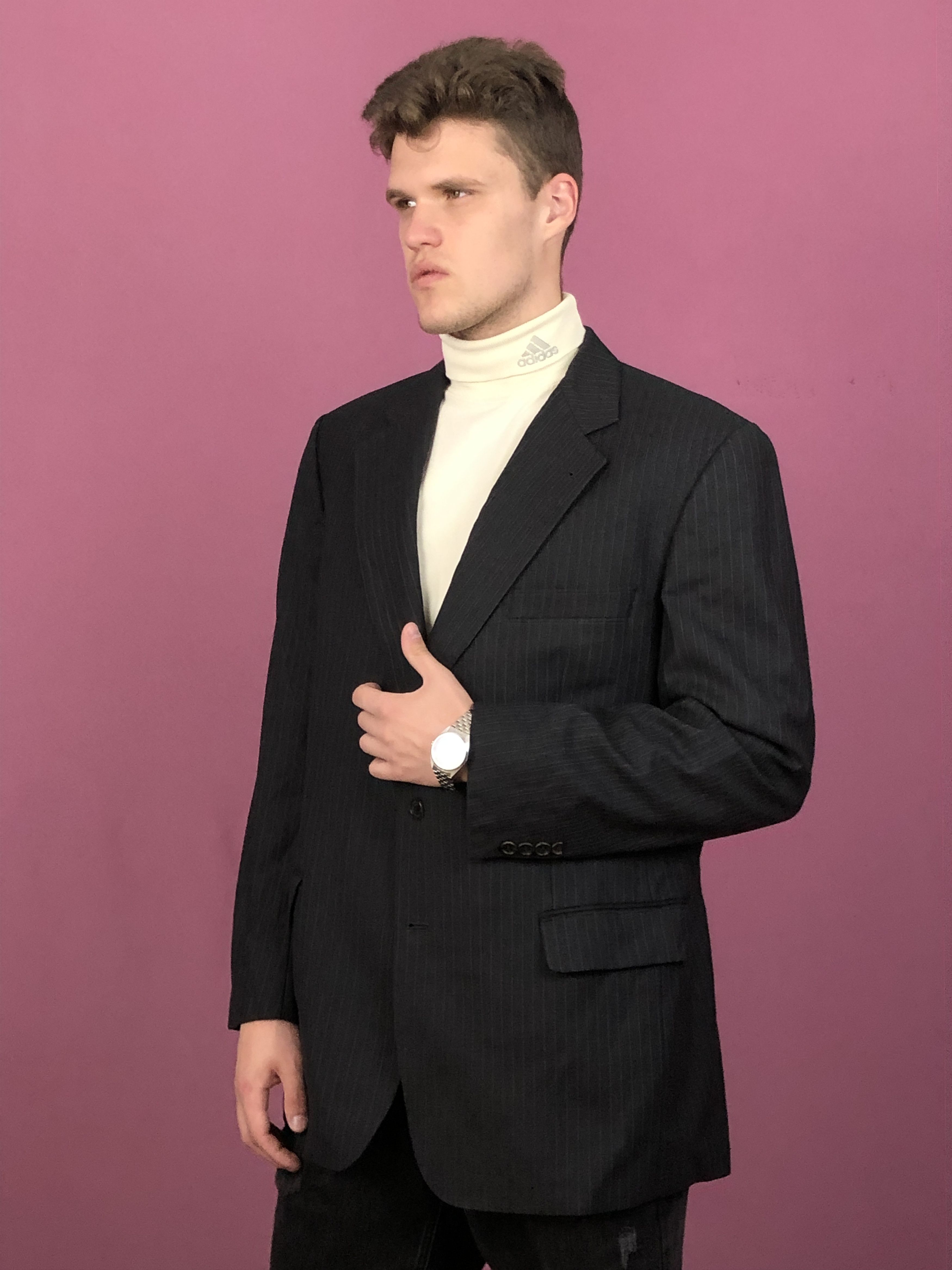Burberry × Vintage 90s Burberrys Vintage Men's Suit Blazer Wool Jacket Size 54L - 2 Thumbnail