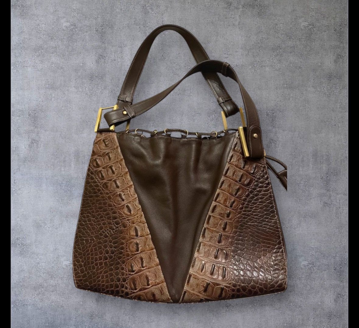 Other Vintage brown crocodile leather hobo bag Size ONE SIZE - 3 Thumbnail