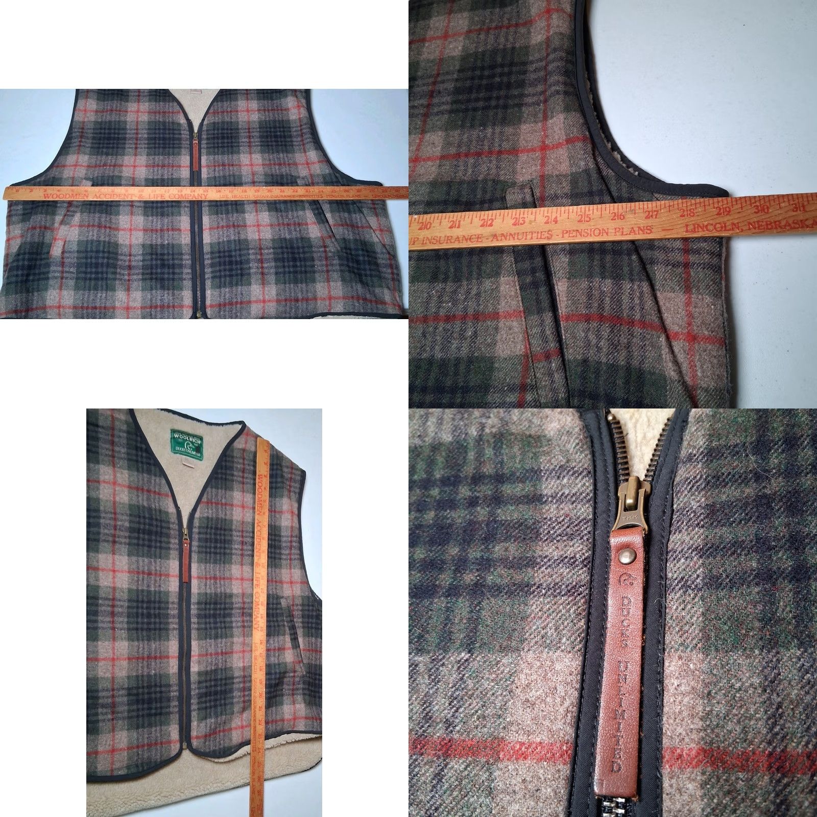 Vintage VINTAGE Woolrich x Ducks Unlimited Vest Men 2XL Plaid Wool Blend Sherpa Lined Zip Up Size US XXL / EU 58 / 5 - 8 Thumbnail