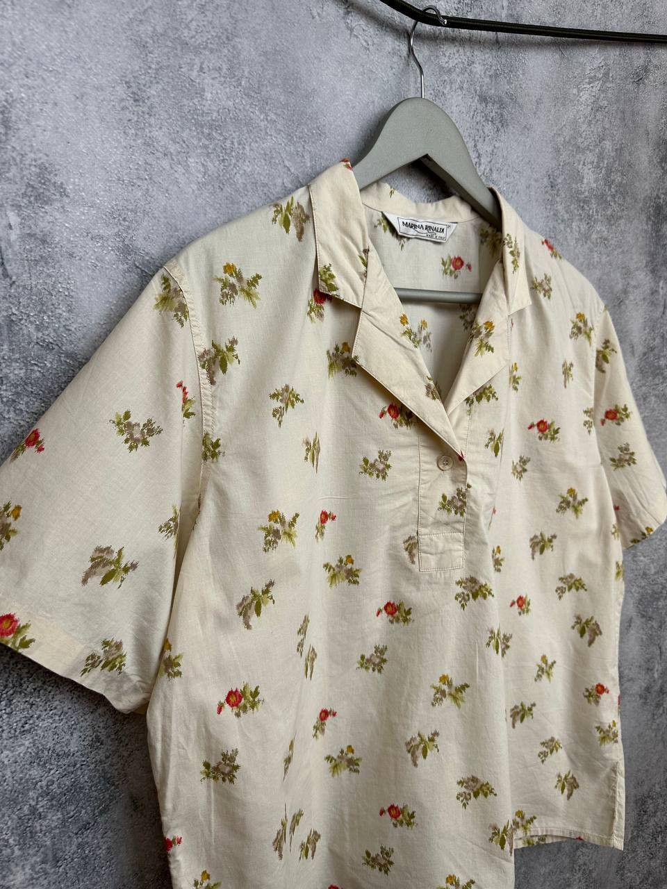 Marina Rinaldi Marina Rinaldi Floral Short Sleeve Shirt Blouse Italy Size XL / US 12-14 / IT 48-50 - 3 Thumbnail