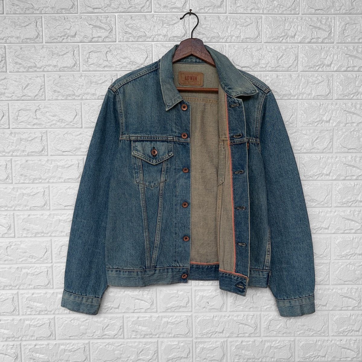 Edwin Vintage Selvedge Edwin 5550 Trucker Denim Jacket Size US S / EU 44-46 / 1 - 3 Thumbnail