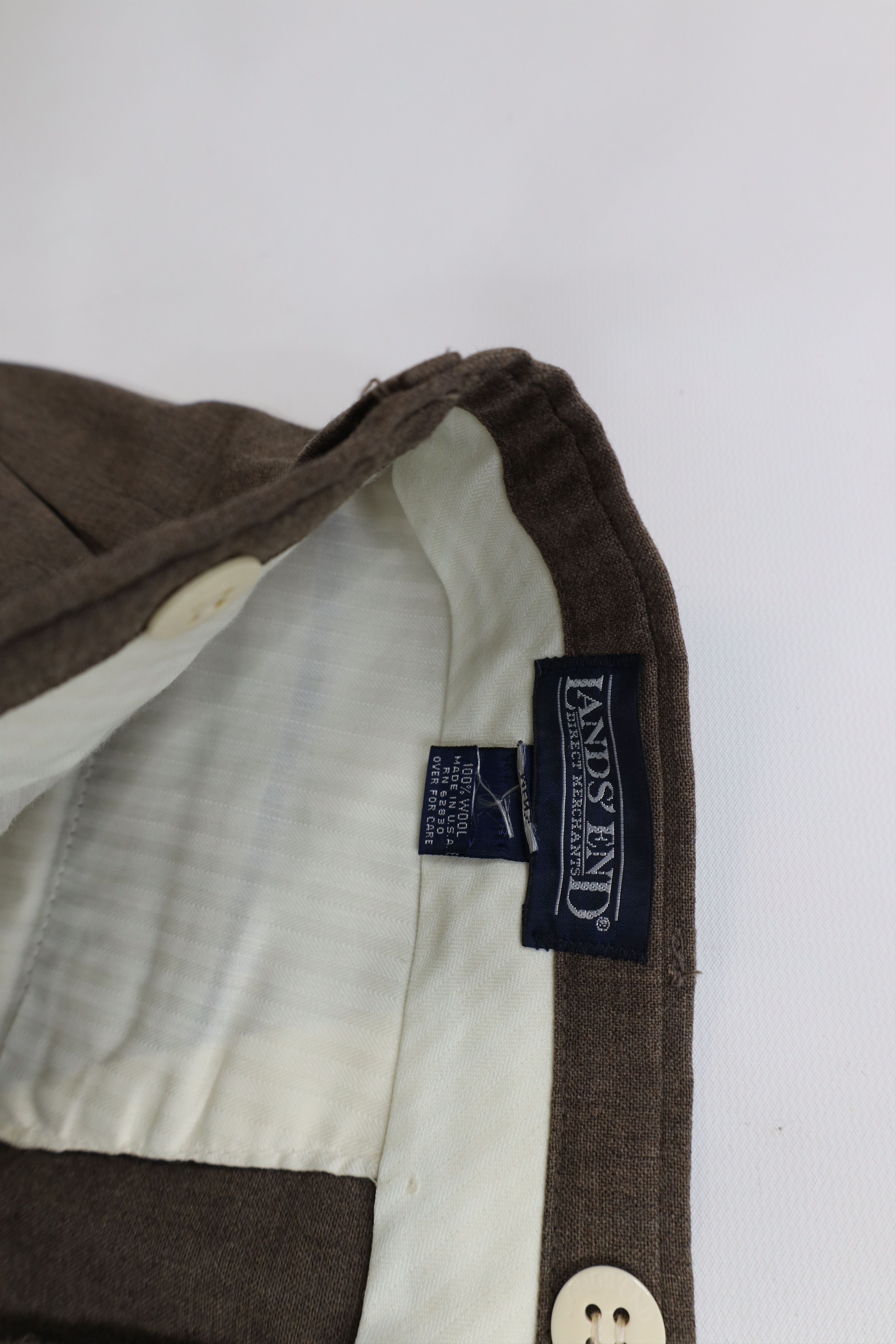 Lands' End × Vintage Vintage 90s Lands End Leg Chino Pants Trousers Brown USA Size US 36 / EU 52 - 7 Thumbnail