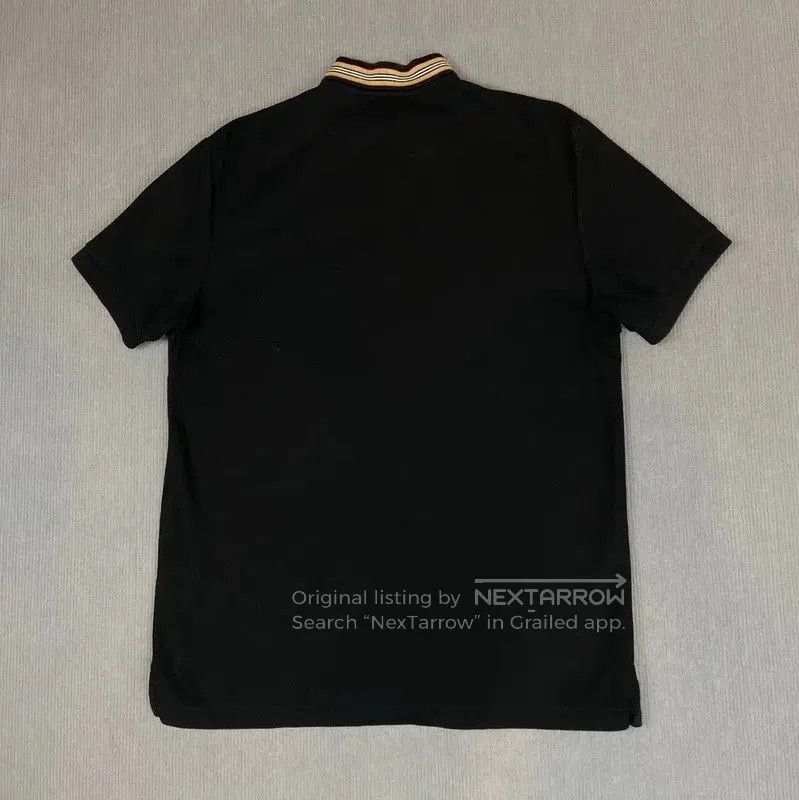 Burberry Burberry Black Cotton Women's T-Shirt with Striped Collar. Size M / US 6-8 / IT 42-44 - 2 Thumbnail