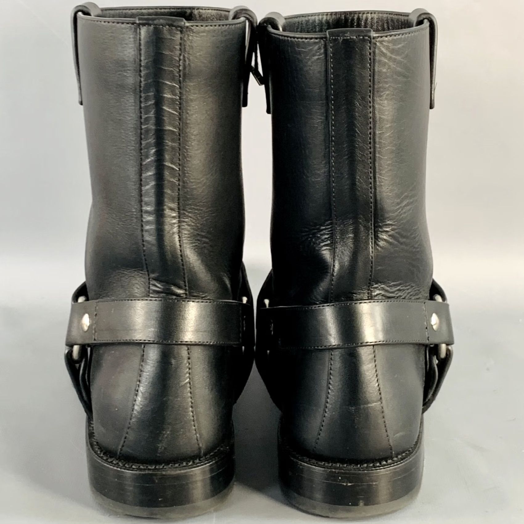 Loewe LOEWE Size 9 Black Leather Pull On Round Toe Harness Biker Boots Size US 9 / EU 42 - 3 Thumbnail