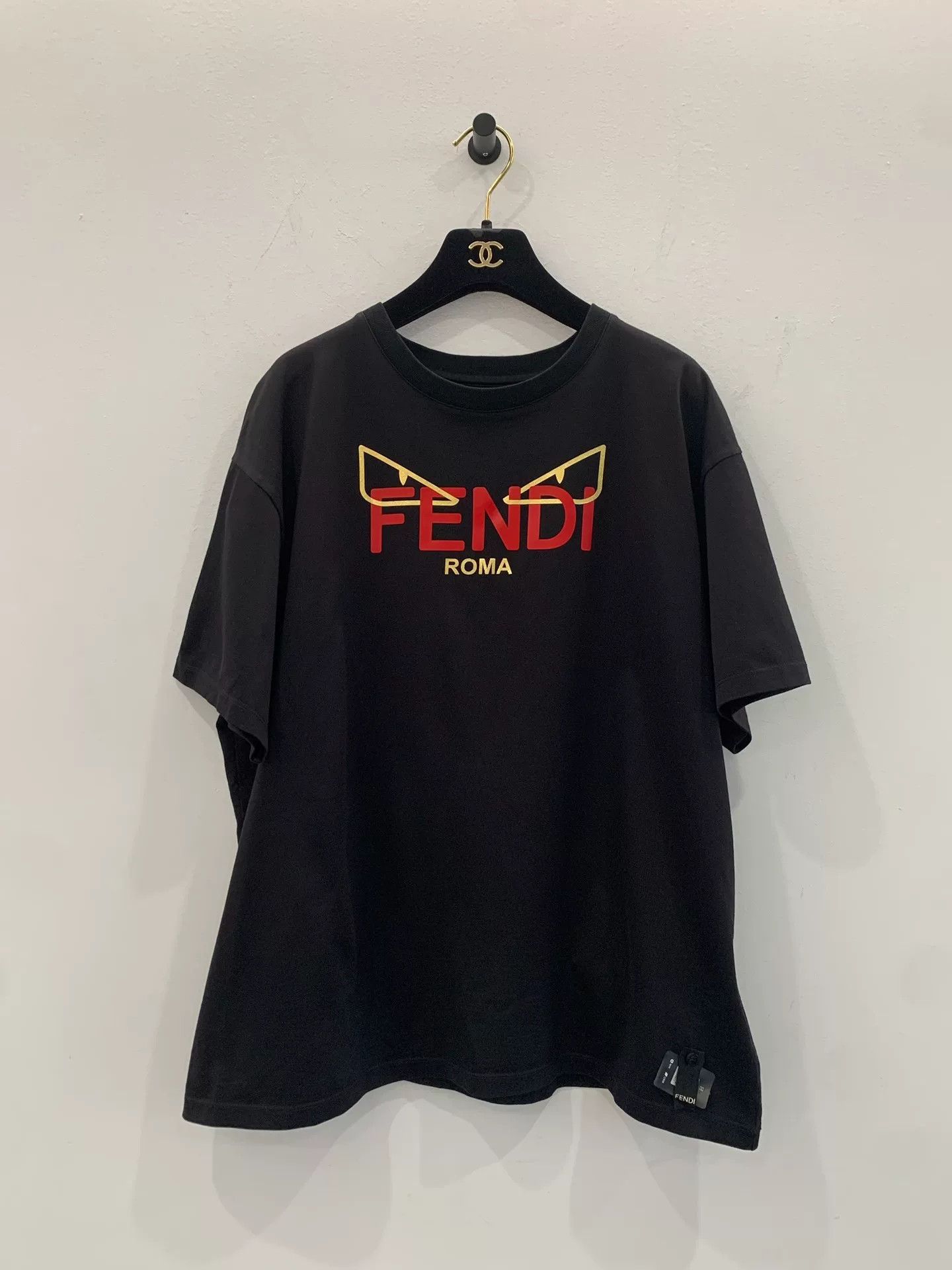 Fendi Fendi Red Letter Owl Logo Black Tee Size US L / EU 52-54 / 3 - 1 Thumbnail