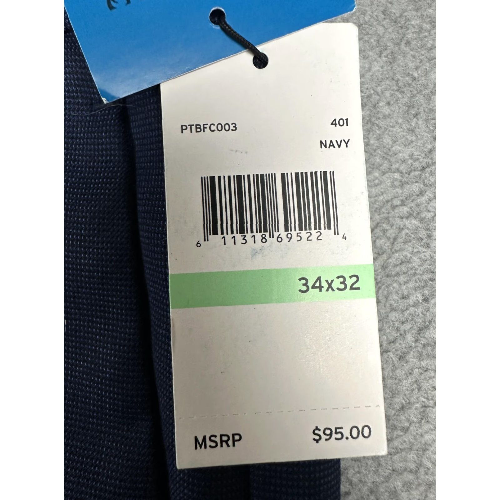 Perry Ellis Perry Ellis Portfolio Dress Pants Mens 34x32 Navy Slim Fit Tapered Straight Leg Chino Work Formal Business NWT Size US 34 / EU 50 - 2 Thumbnail