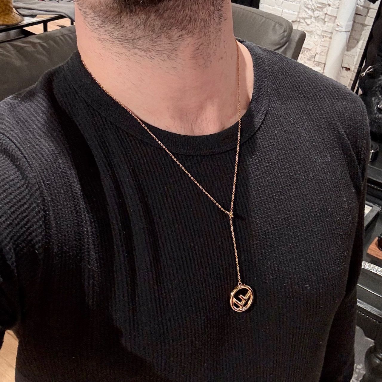 Fendi Fendi F is Fendi Gold Tone F Pendant Necklace Size ONE SIZE - 7 Thumbnail