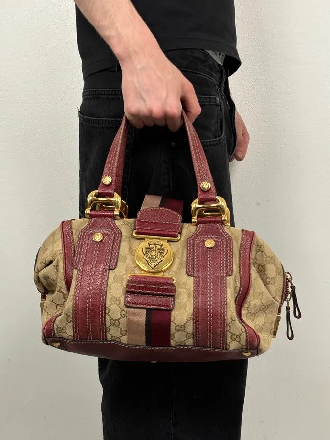 Gucci SS2009 Gucci Red & Beige Monogram Heritage Bag by Frida Giannini Size ONE SIZE - 3 Thumbnail