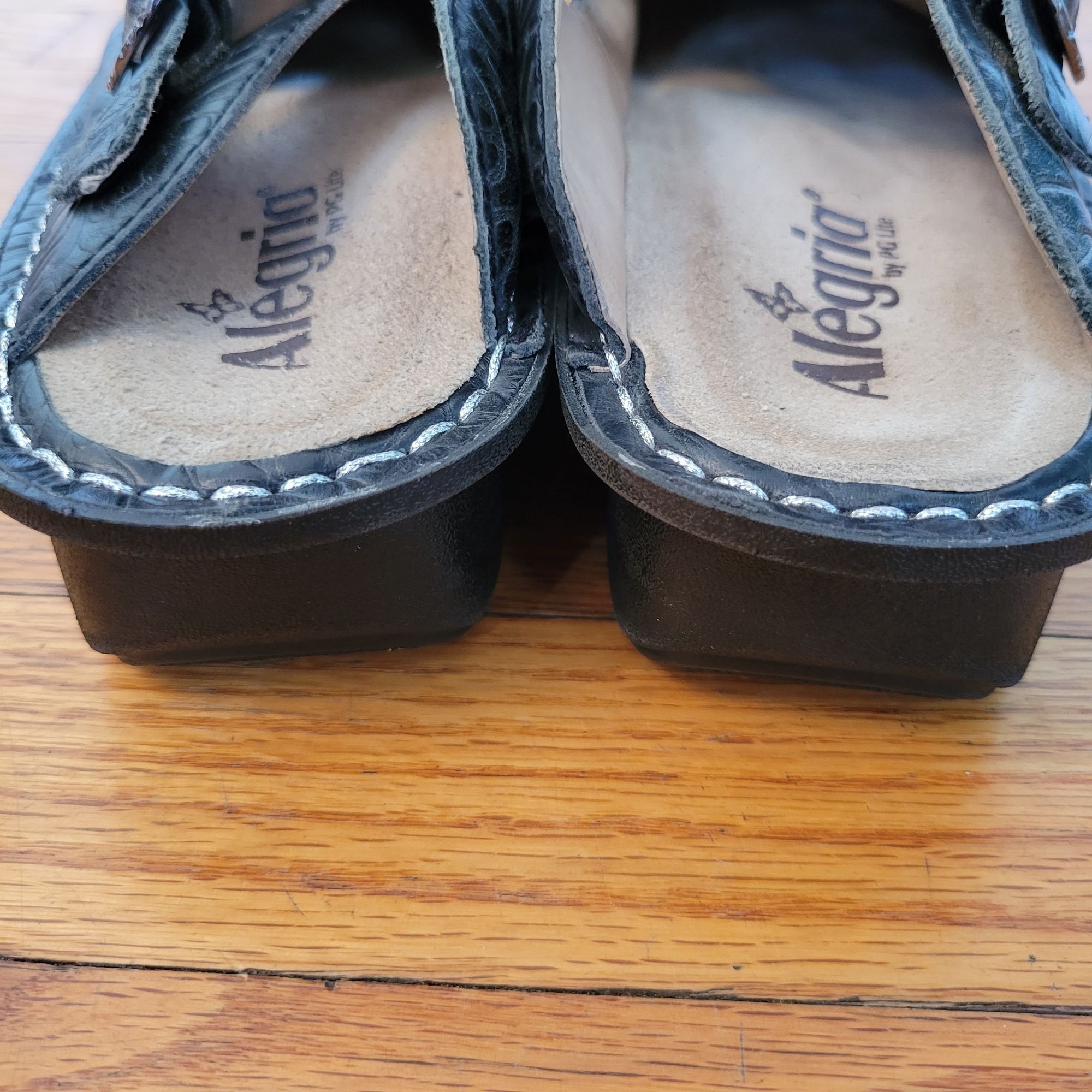 Vintage Alegria Leather Mules Buckle 37 Black Mary Janes ALG 531 Cla Size US 7 / IT 37 - 8 Thumbnail