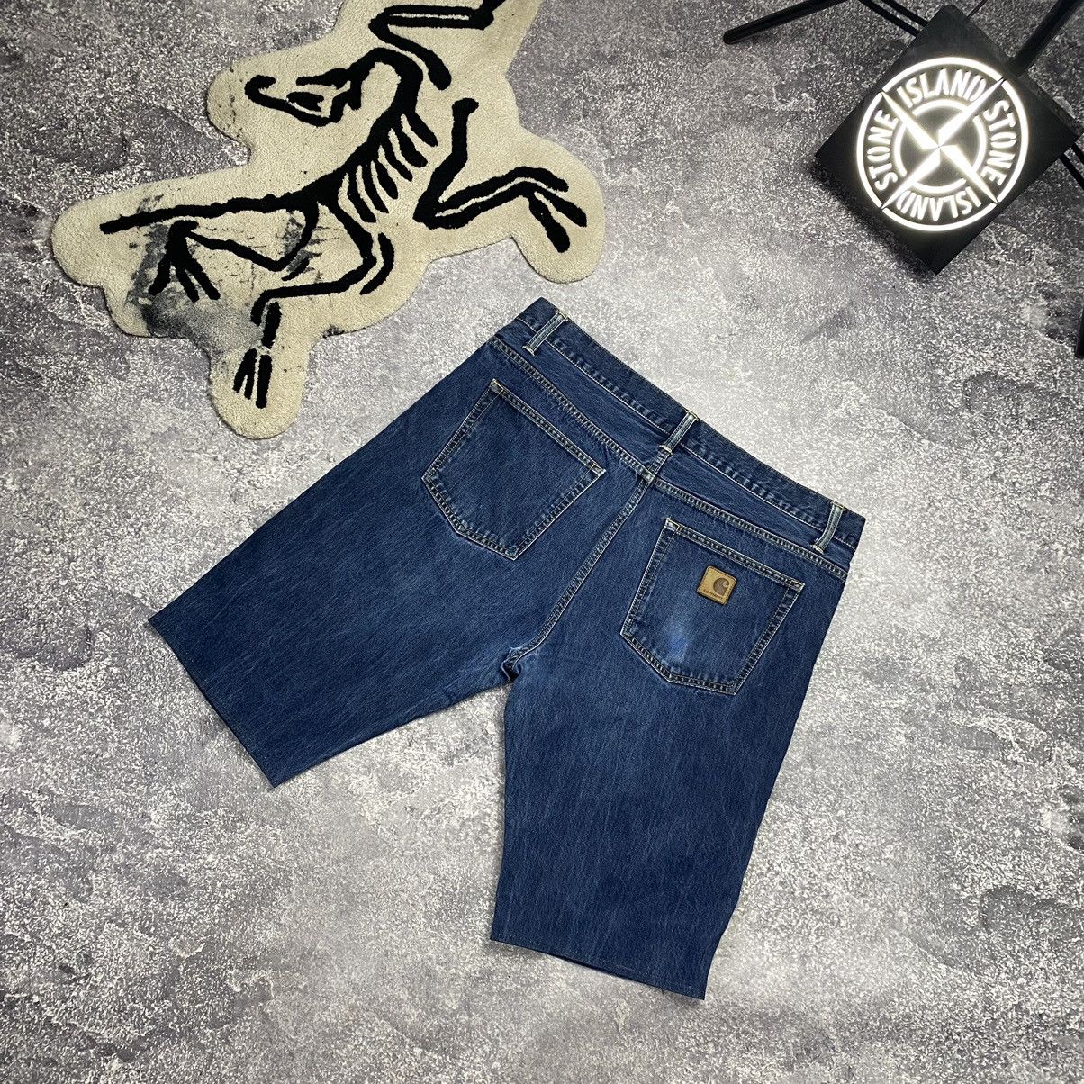 Vintage Vintage Carhartt Wip Patch logo 90’s workwear denim shorts Size US 38 / EU 54 - 2 Thumbnail