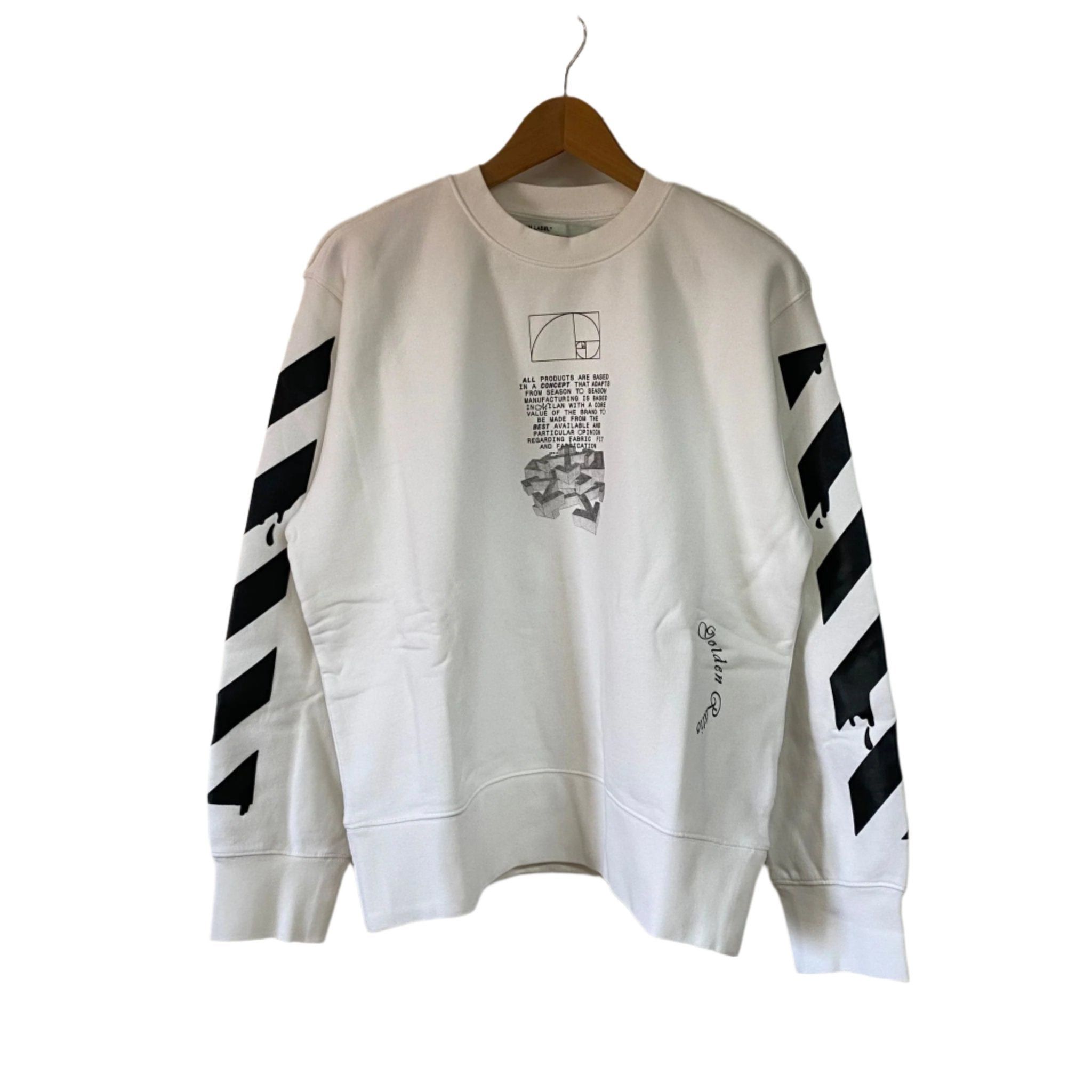 Off White White Golden Ratio Dripping Arrows Oversized Sweatshirt Grailed