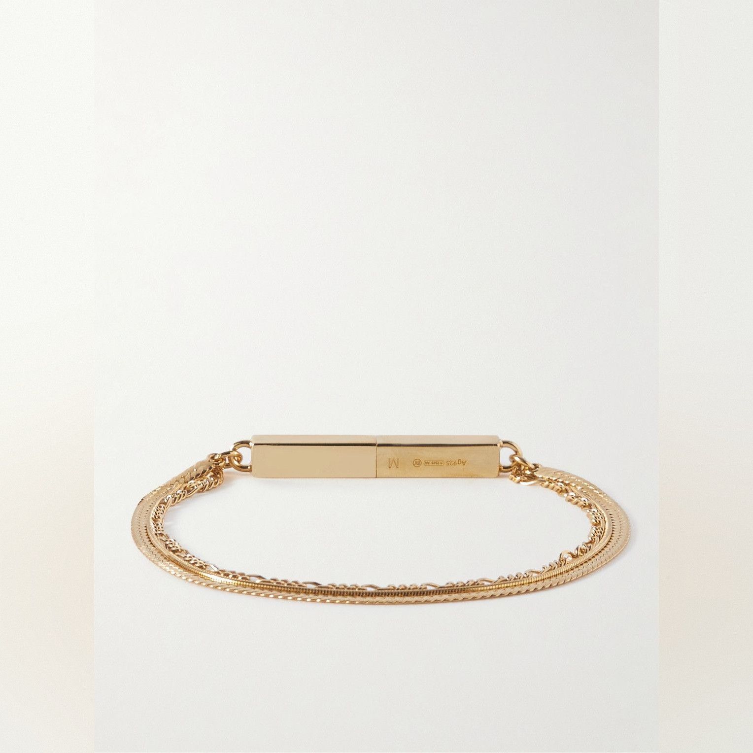 Bottega Veneta Gold-Plated Sterling Silver Multi Chain Bracelet Size ONE SIZE - 3 Thumbnail