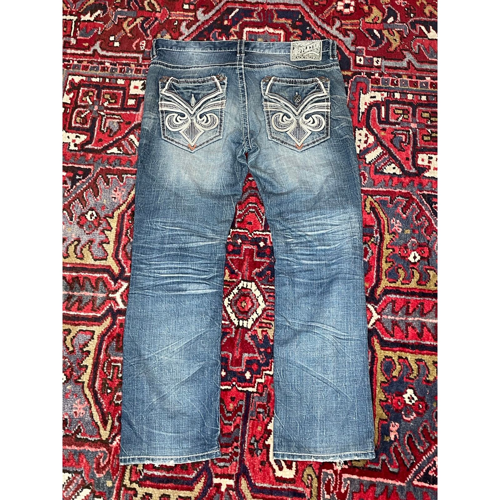 Affliction Vintage Men’s Y2K Affliction Jeans 36” Ace Black Premium Size US 36 / EU 52 - 2 Thumbnail