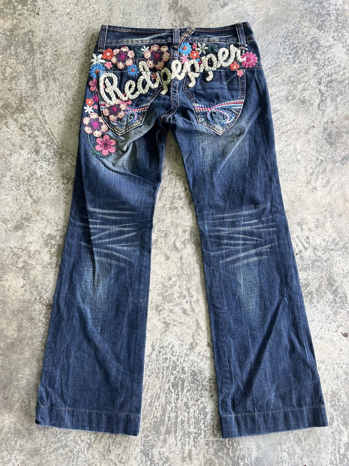 Japanese Brand × Vintage Flare Red Pepper Denim Size US 30 / EU 46 - 17 Thumbnail