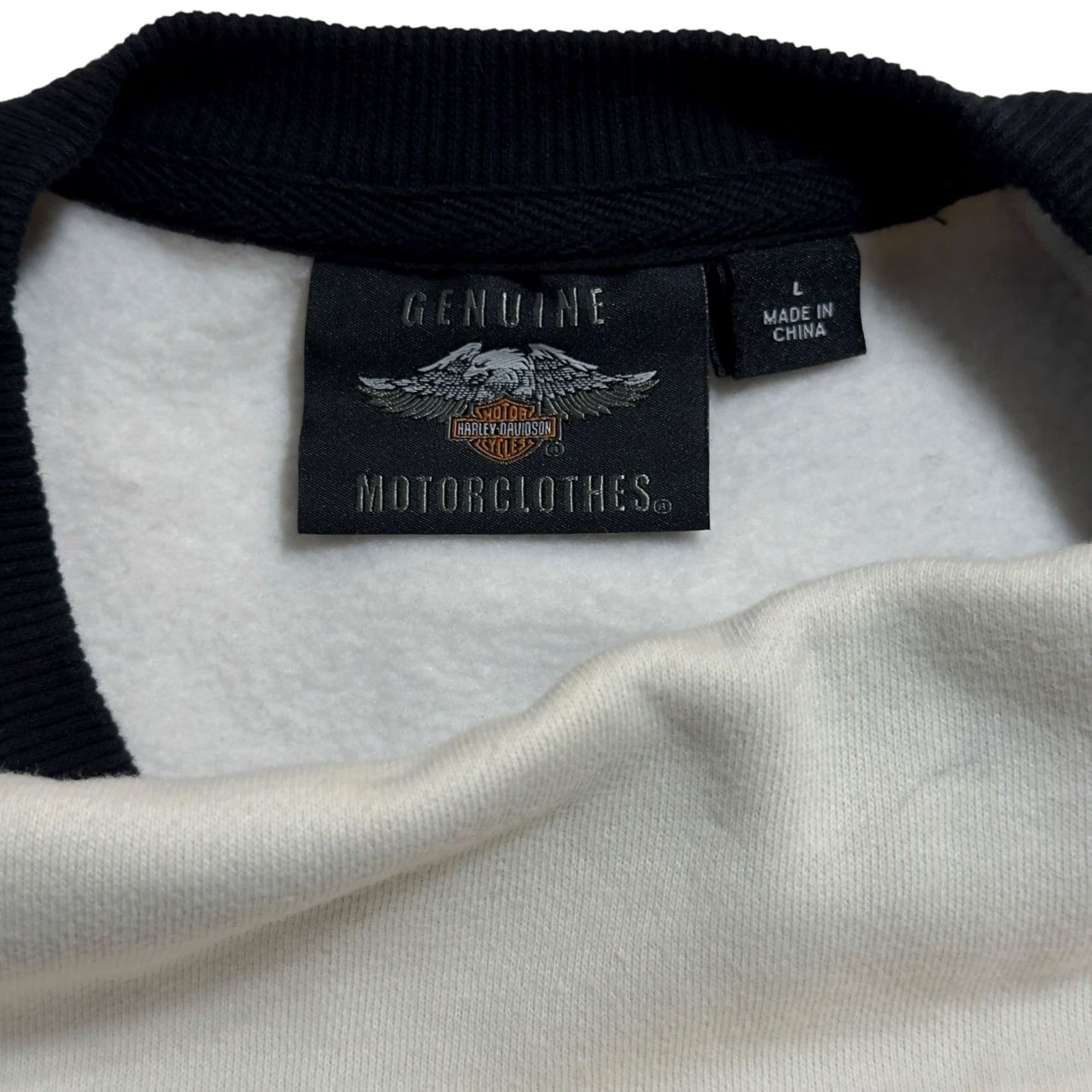 Harley Davidson VINTAGE Harley-Davidson Sweatshirt Unisex Adults L White Pullover Logo Biker Size US L / EU 52-54 / 3 - 3 Thumbnail