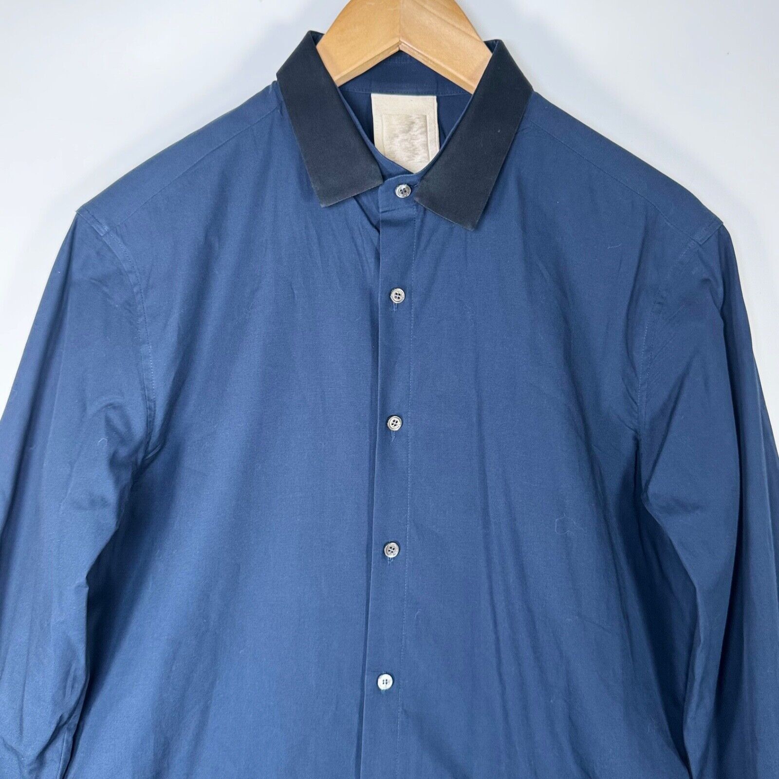 Wooyoungmi Wooyoungmi Paris Navy Shirt w/ Contrast Collar Size 48 Size US M / EU 48-50 / 2 - 4 Thumbnail